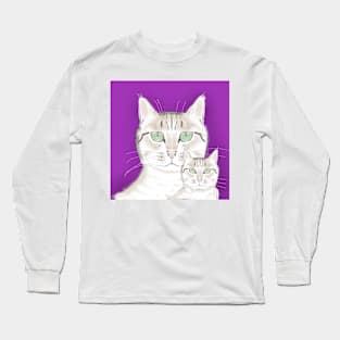 Mummy tabby and baby tabby 8 Long Sleeve T-Shirt